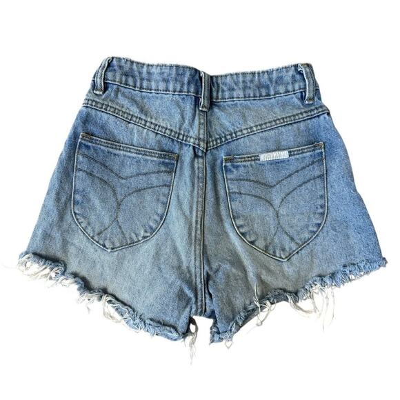 ROLLA’S Dusters High Rise Slim Cut Off Jean Shorts G’Day Mate Aussie 5 Size 23 - Picture 5 of 8